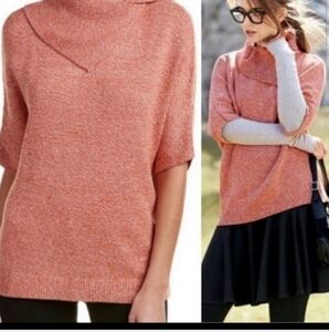 CAbi Heathered Orange Women's Sweater With Dolman Sleeves Small